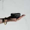 Small Treasure Bowl in Black Concrete with Silver Rivets | Decorative Bowl in Decorative Objects by Carolyn Powers Designs. Item made of brass with concrete works with minimalism & contemporary style