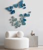 "Fragment" Wall Installation in Aqua to Teal | Sculptures by Debra Steidel. Item made of ceramic works with minimalism & contemporary style