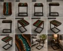 Luxury Epoxy Side Table, C Shape Epoxy Table Top | End Table in Tables by Innovative Home Decors. Item composed of wood compatible with country & farmhouse and art deco style