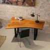 Custom Cherry Desk | Tables by Elko Hardwoods. Item composed of wood & steel