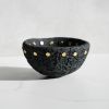 Large Treasure Bowl in Textured Black Concrete with Rivets | Decorative Bowl in Decorative Objects by Carolyn Powers Designs. Item composed of brass and concrete in minimalism or contemporary style