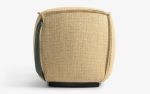 Yukan Modern Cube Pouf with Faux Leather Handle | Ottoman in Benches & Ottomans by LAGU. Item made of wood & fabric compatible with asian and modern style