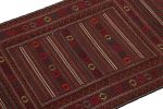 Vintage Baluch Kilim Rug in Red with Stripes and Tribal | Area Rug in Rugs by Rug and Kilim