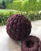 Large Bean Bag Pouf, Coffee Table, Crochet Ottoman, Chunky | Pillows by Magdyss Home Decor. Item composed of cotton compatible with art deco style