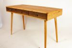 Mid-century Modern Cherry Wood Office Desk With Black Walnut | Tables by Curly Woods. Item made of walnut works with mid century modern style