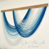 Maree White / Azure /Ocean- Dip Dye wall hanging | Tapestry in Wall Hangings by Olivia Fiber Art. Item composed of wood & wool compatible with boho and minimalism style