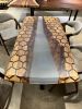 Hexagon Coffee Table, Resin Art Coffee Table - Side Table | Tables by Tinella Collection. Item made of wood works with contemporary & country & farmhouse style