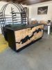 Elm Burl Slab and Black Resin Cabinet | Credenza in Storage by Where Wood Meets Steel. Item composed of wood and steel in contemporary or modern style
