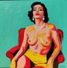 Unapologetic Presence Neo-Pop Female Figure Painting | Oil And Acrylic Painting in Paintings by Berezart. Item made of canvas compatible with contemporary and urban style