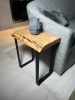 Curly Maple Side Table | Tables by Lock 29 Design. Item made of maple wood with steel works with minimalism style