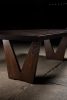 V Walnut Finish Dining Table | Tables by Aeterna Furniture. Item made of walnut