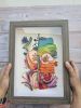 Playful textures, abstarct mix media, colourful art, | Mixed Media by Glimpsecraft. Item compatible with boho and contemporary style