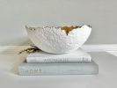 White and Gold Decorative Eggshell Bowl Paper Mache Material | Decorative Bowl in Decorative Objects by TM Olson Collection. Item composed of paper compatible with contemporary and eclectic & maximalism style