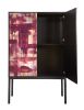 Pratt Armoire by Morgan Clayhall, mix media artwork on doors | Sideboard in Storage by Morgan Clayhall. Item made of walnut with steel works with contemporary & eclectic & maximalism style
