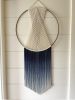 Large dip dyed navy ombré brass hoop wall hanging | Tapestry in Wall Hangings by The Cotton Yarn. Item made of cotton compatible with boho style