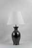 Elegant tall table lamp with fabric shade | Lamps by ENOceramics
