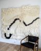 Abstract Japandi fiber art. | Macrame Wall Hanging in Wall Hangings by Camille McMurry. Item composed of wool compatible with minimalism and contemporary style
