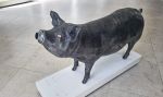 "Greedy pig" fully functioning metal freestanding safevault | Sculptures by JAN PAUL. Item composed of steel in contemporary or eclectic & maximalism style