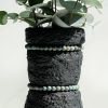 Extra Large Fluted Vase in Black Concrete and Turquoise | Vases & Vessels by Carolyn Powers Designs. Item made of concrete with glass works with contemporary & eclectic & maximalism style