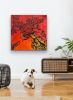 Red Spill | Oil And Acrylic Painting in Paintings by Catherine Détraves. Item composed of canvas in contemporary or eclectic & maximalism style