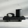 Large Shelf Riser in Carbon Black Concrete with Gunmetal Riv | Decorative Tray in Decorative Objects by Carolyn Powers Designs. Item composed of brass and concrete in minimalism or contemporary style