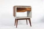 Tall Dwarf | Nightstand in Storage by Curly Woods. Item made of oak wood & concrete compatible with mid century modern and industrial style