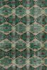 1960s Vintage Distressed Rug in Teal Green Lattice Patterns | Area Rug in Rugs by Rug and Kilim