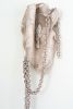 "Afra" Ceramic wall sculpture with chains | Wall Hangings by Asmaa Aman Studio. Item made of ceramic works with boho & contemporary style