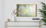 Gold Framed Metallic Olive Green Wall Art | Oil And Acrylic Painting in Paintings by NAMYOONSOOART. Item made of wood & synthetic