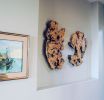 Live Edge Buckeye Burl Wall Art with Stone Inlay | Wall Sculpture in Wall Hangings by Natural Wood Edge Creations by Rick Griggs. Item composed of wood