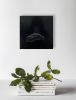 Black with Black pouf | Oil And Acrylic Painting in Paintings by Alissa Massey Studio. Item composed of wood & synthetic compatible with minimalism style