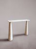 Natural Travertine Console Table. Narrow Console Table. | Tables by HamamDecor LLC. Item composed of marble in minimalism or contemporary style