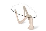 Amorph Iris Coffee Table with Glass Whitewash Stain | Tables by Amorph. Item made of wood with glass