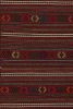 Vintage Baluch Kilim Rug in Red with Stripes and Tribal | Area Rug in Rugs by Rug and Kilim
