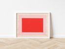 Pink and Bright Red Abstract Minimalist Art Print | Prints in Paintings by Emily Keating Snyder. Item made of paper works with boho & minimalism style