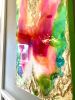 Exotic Gardens - Original Abstract Floral Resin Painting | Mixed Media by Wall Jewelry by Robyn Camargo. Item made of wood with synthetic