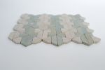 Sage Green & Shadow White Mosaic Tile | Tiles by Mosaics & Company LLC (mosaics.co). Item made of stone works with boho & mid century modern style