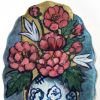 Bouquet in Spherical Vase | Wall Sculpture in Wall Hangings by Studio DeSimoneWayland. Item made of canvas & ceramic compatible with boho and art deco style