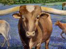 Jackson Longhorn Ranch Family | Oil And Acrylic Painting in Paintings by Dan Terry. Item made of canvas & synthetic