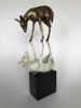 La Rencontre - The Encounter | Sculptures by COOKE-SASSEVILLE | Art Show Center in City of Industry. Item made of bronze with granite