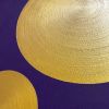 Golden Disks on Violet | Oil And Acrylic Painting in Paintings by Alessia Lu. Item composed of canvas in minimalism or contemporary style