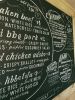 The Recess Room Menu | Murals by Paper Cliché | The Recess Room in Fountain Valley. Item composed of wood