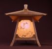 Japanese Lamp / Lantern In Curly Maple Wood -"Kodama" | Table Lamp in Lamps by Studio Straylight. Item composed of maple wood & paper compatible with japandi and asian style