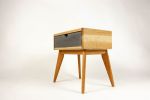 Abymini | Nightstand in Storage by Curly Woods. Item composed of oak wood and concrete in mid century modern style