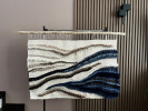 Fiber Wall Tapestry for Coastal Home 'Organic Lines' | Wall Hangings by Tissage Sauvage. Item made of wood & cotton compatible with country & farmhouse and coastal style