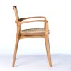 Post-Modern Style Aurora Chair in Solid Wood with Caning | Armchair in Chairs by SIMONINI. Item made of walnut with fabric