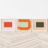 Set of 3 Abstract Art Prints in Bold Colors: The Garden Trio | Prints by Emily Keating Snyder. Item composed of paper in minimalism or mid century modern style