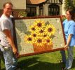 Sunflower Backsplash | Mosaic in Art & Wall Decor by Gila Mosaics Studio. Item made of stone