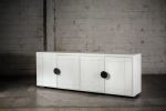 Modern White Lonely Dots Solid Oak Sideboard | Storage by Aeterna Furniture. Item made of oak wood