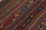 Vintage Persian Soumak Kilim, Vibrant Diamonds on Rich Brown | Area Rug in Rugs by Rug and Kilim